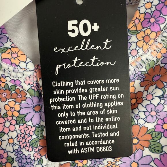 Cotton On Baby Girls Floral Print Long Sleeve Swimsuit‎ Size 6-12 Months - Picture 4 of 4